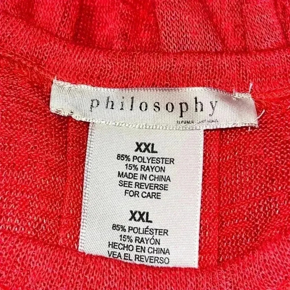 Philosophy lightweight plus size Barbie pink pullover scoop neck sweater - Picture 5 of 5